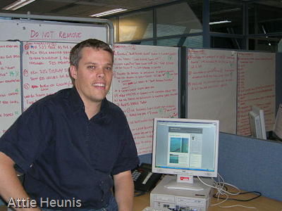 Attie Heunis at work Attie Heunis